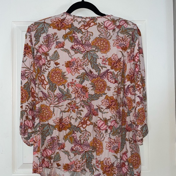 Knox Rose Pink and Orange Floral Blouse - Picture 3 of 3